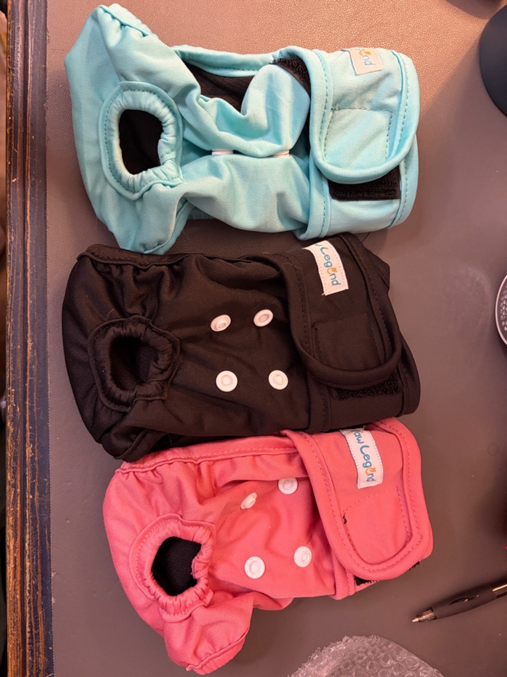 Paw Legend Reusable Dog Diaper Pack Aqua, Black & Pink Size XS EUC